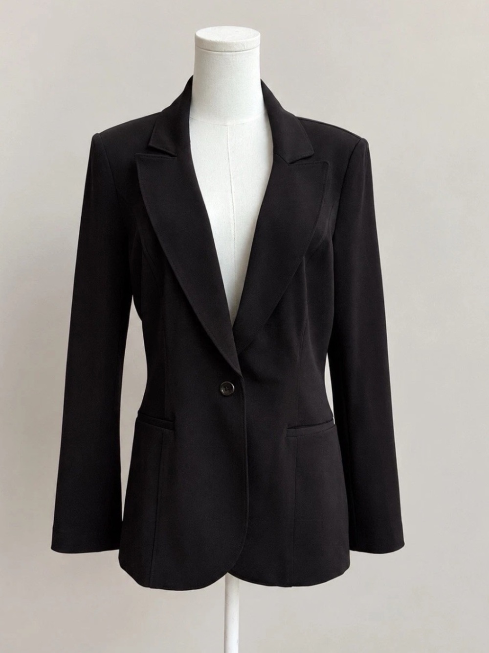 WHBM Black Stretch Blazer Women’s 8 Tailored One Button Career Jacket